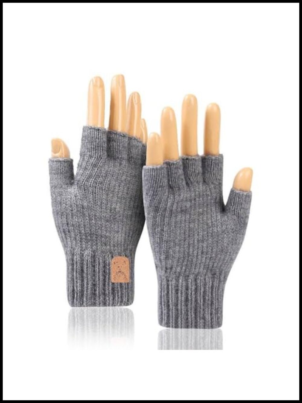 Alpaca Wool Half Finger Knitted Gloves Thick Warm Cold Weather